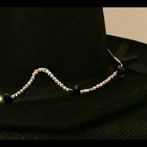 Rhinestone Half Oval Frame Glasses